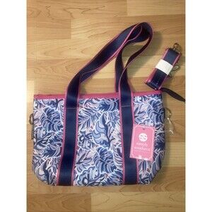 NWT Simply Southern Medium Neoprene Bag Purse Extra Strap Blue Pink White Leaf